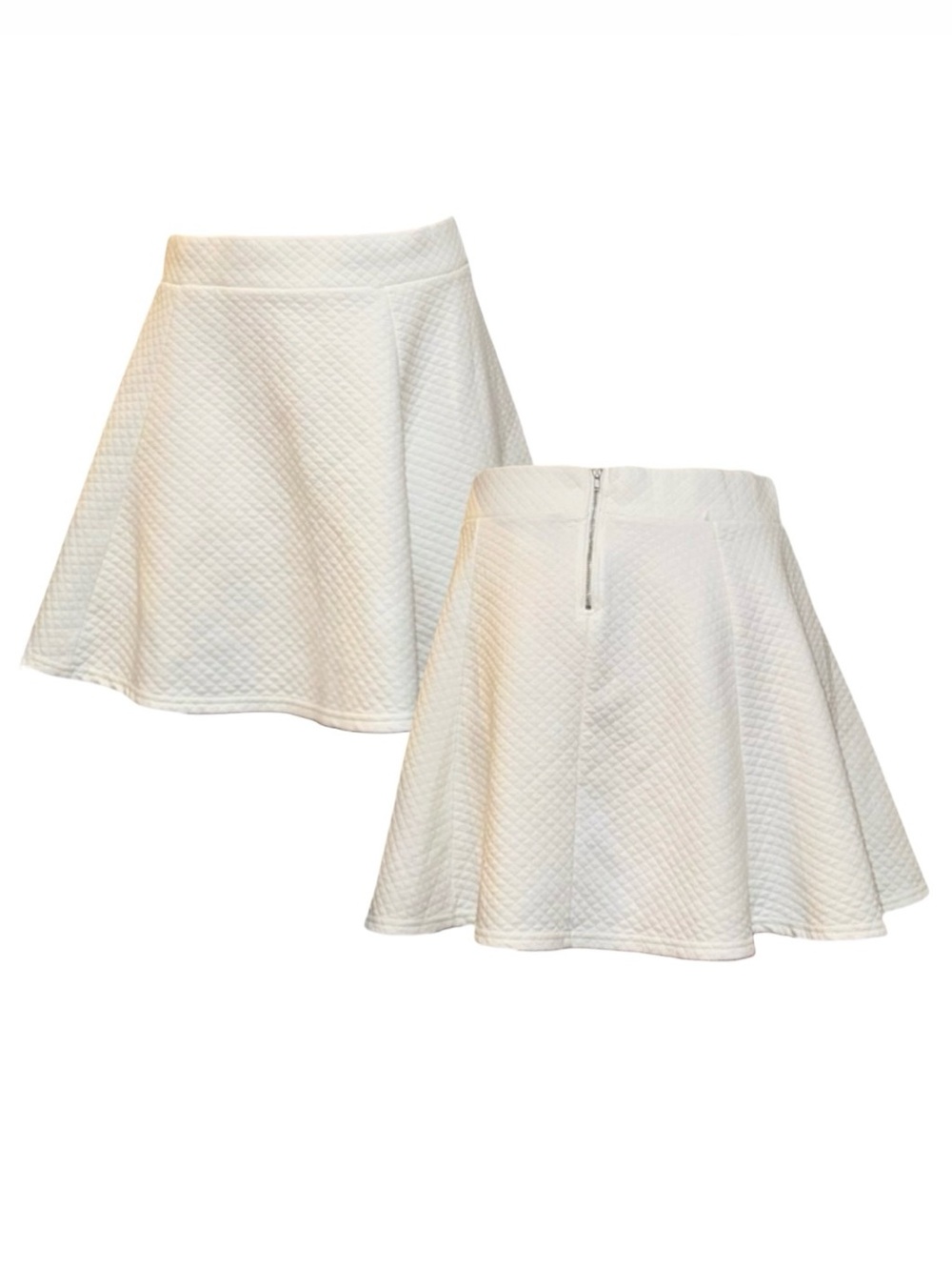 Elegant White Quilted Skirt